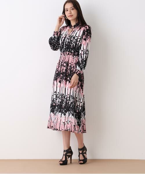 PINKY & DIANNE / ピンキーアンドダイアン ミニ丈・ひざ丈ワンピース | インクフォレストプリントワンピース | 詳細8