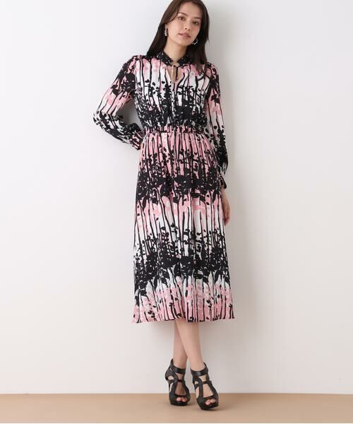 PINKY & DIANNE / ピンキーアンドダイアン ミニ丈・ひざ丈ワンピース | インクフォレストプリントワンピース | 詳細9