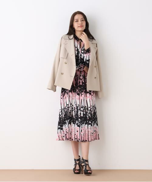 PINKY & DIANNE / ピンキーアンドダイアン ミニ丈・ひざ丈ワンピース | インクフォレストプリントワンピース | 詳細11