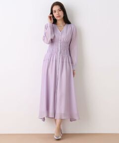 PINKY & DIANNE / ピンキーアンドダイアン ミニ丈・ひざ丈ワンピース | ウエストシャーリングロングワンピース