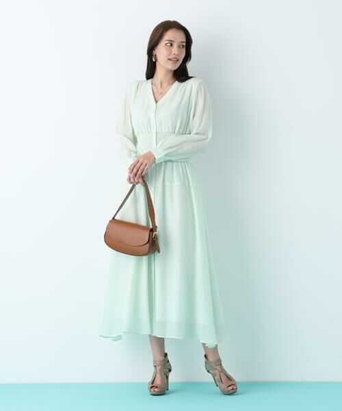 PINKY & DIANNE / ピンキーアンドダイアン ミニ丈・ひざ丈ワンピース | ウエストシャーリングロングワンピース | 詳細4