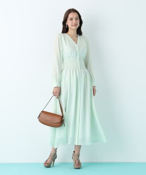 PINKY & DIANNE / ピンキーアンドダイアン ミニ丈・ひざ丈ワンピース | ウエストシャーリングロングワンピース | 詳細5