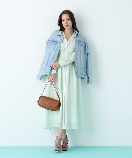 PINKY & DIANNE / ピンキーアンドダイアン ミニ丈・ひざ丈ワンピース | ウエストシャーリングロングワンピース | 詳細6