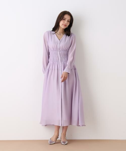 PINKY & DIANNE / ピンキーアンドダイアン ミニ丈・ひざ丈ワンピース | ウエストシャーリングロングワンピース | 詳細13