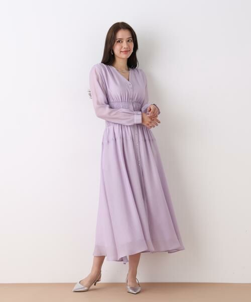 PINKY & DIANNE / ピンキーアンドダイアン ミニ丈・ひざ丈ワンピース | ウエストシャーリングロングワンピース | 詳細14