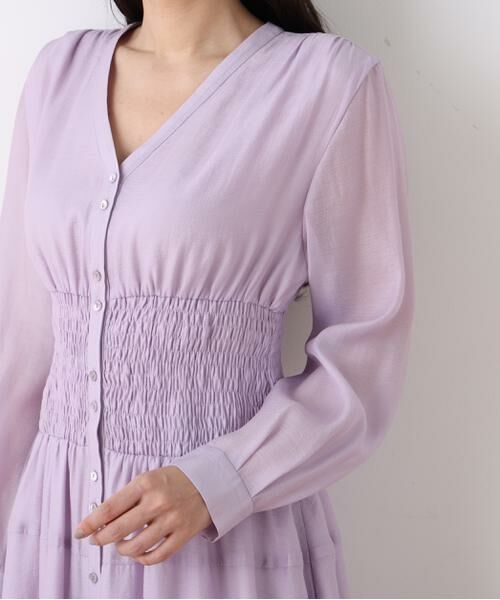 PINKY & DIANNE / ピンキーアンドダイアン ミニ丈・ひざ丈ワンピース | ウエストシャーリングロングワンピース | 詳細18