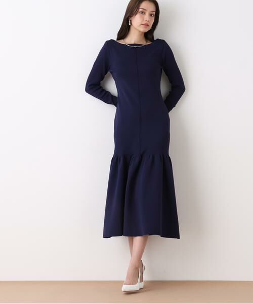 PINKY & DIANNE / ピンキーアンドダイアン ミニ丈・ひざ丈ワンピース | ボートネックマーメイドニットワンピース | 詳細2