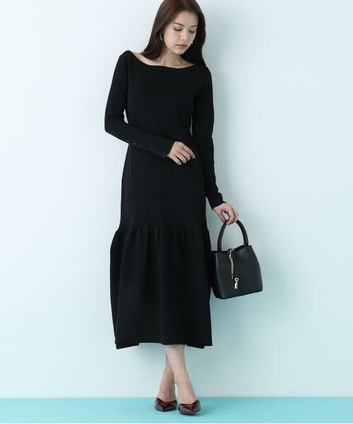 PINKY & DIANNE / ピンキーアンドダイアン ミニ丈・ひざ丈ワンピース | ボートネックマーメイドニットワンピース | 詳細15