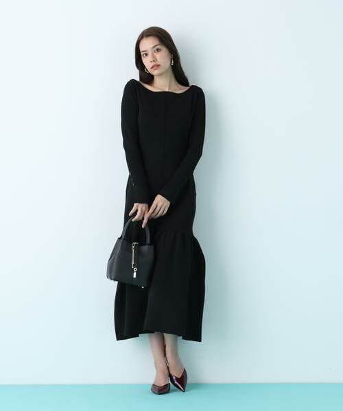 PINKY & DIANNE / ピンキーアンドダイアン ミニ丈・ひざ丈ワンピース | ボートネックマーメイドニットワンピース | 詳細16