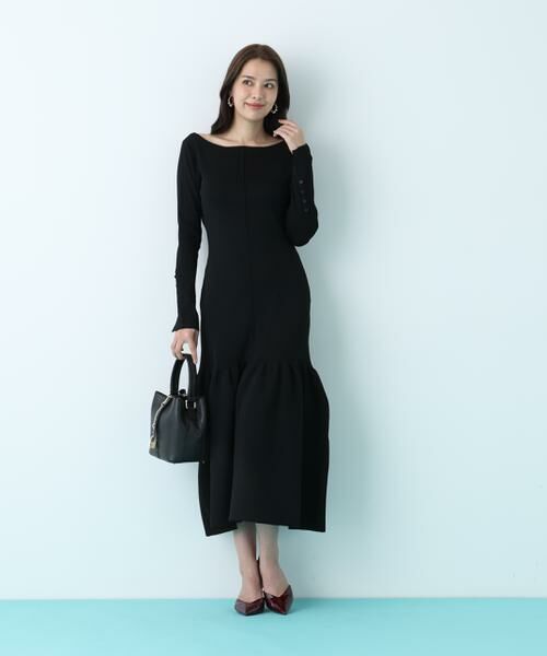 PINKY & DIANNE / ピンキーアンドダイアン ミニ丈・ひざ丈ワンピース | ボートネックマーメイドニットワンピース | 詳細17