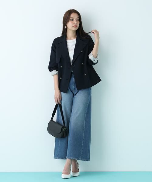 PINKY & DIANNE / ピンキーアンドダイアン アウター | ソフトオックスショートトレンチコート | 詳細5