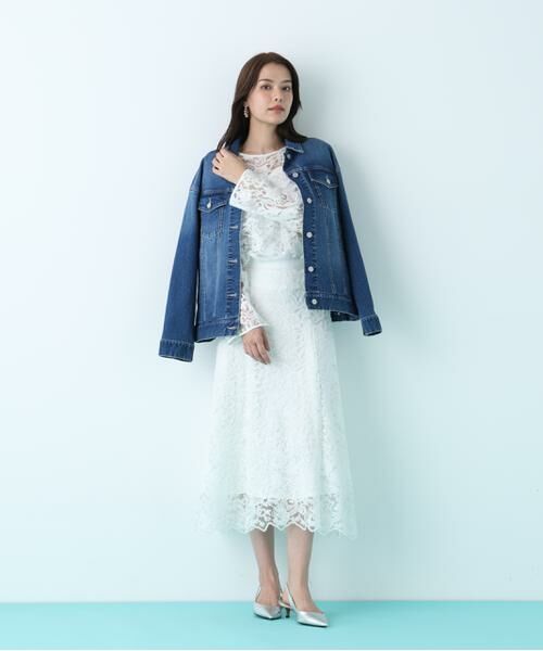 PINKY & DIANNE / ピンキーアンドダイアン ブルゾン | ルーズカラーデニムジャケット | 詳細11