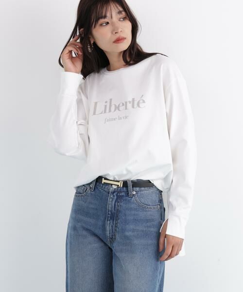PINKY & DIANNE / ピンキーアンドダイアン カットソー | 「Ｌｉｂｅｒｔｅ」ロングＴシャツ | 詳細2