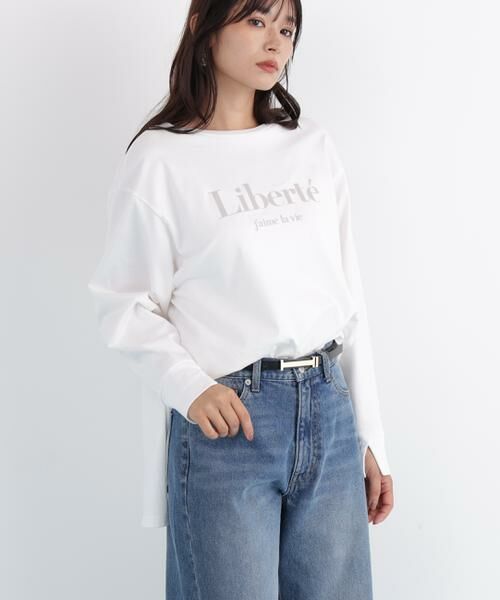PINKY & DIANNE / ピンキーアンドダイアン カットソー | 「Ｌｉｂｅｒｔｅ」ロングＴシャツ | 詳細3