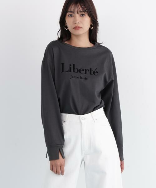 PINKY & DIANNE / ピンキーアンドダイアン カットソー | 「Ｌｉｂｅｒｔｅ」ロングＴシャツ | 詳細15