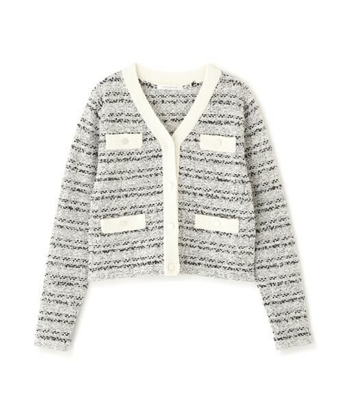 PINKY & DIANNE / ピンキーアンドダイアン カーディガン・ボレロ | ブークレーツイードＶネックカーディガン | 詳細6