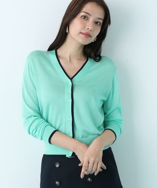 PINKY & DIANNE / ピンキーアンドダイアン カーディガン・ボレロ | Ｖネックパレットニットカーディガン（ライトグリーン）