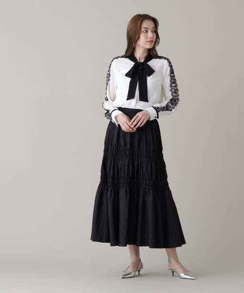 PINKY & DIANNE / ピンキーアンドダイアン シャツ・ブラウス | レースコンビバイカラーリボンブラウス | 詳細3