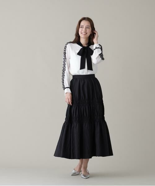 PINKY & DIANNE / ピンキーアンドダイアン シャツ・ブラウス | レースコンビバイカラーリボンブラウス | 詳細4