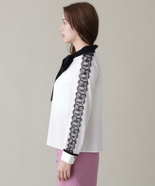 PINKY & DIANNE / ピンキーアンドダイアン シャツ・ブラウス | レースコンビバイカラーリボンブラウス | 詳細6