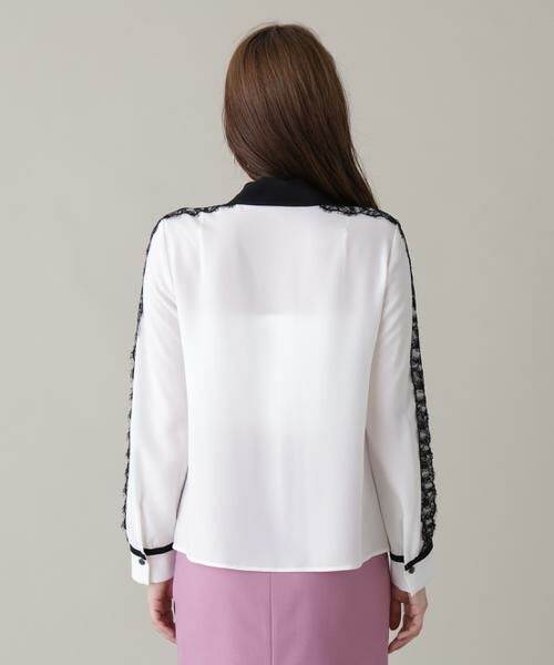 PINKY & DIANNE / ピンキーアンドダイアン シャツ・ブラウス | レースコンビバイカラーリボンブラウス | 詳細7