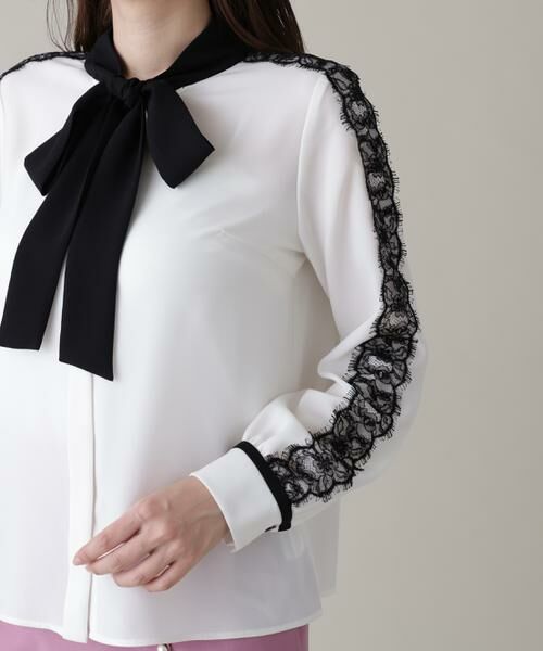 PINKY & DIANNE / ピンキーアンドダイアン シャツ・ブラウス | レースコンビバイカラーリボンブラウス | 詳細9