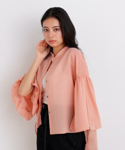 PINKY & DIANNE / ピンキーアンドダイアン シャツ・ブラウス | ギャザーバルーンスリーブブラウス（オレンジ）