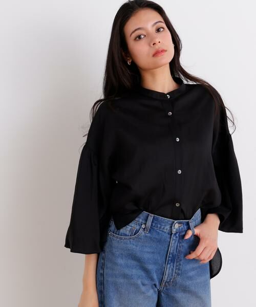 PINKY & DIANNE / ピンキーアンドダイアン シャツ・ブラウス | ギャザーバルーンスリーブブラウス（ブラック）