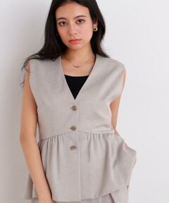 PINKY & DIANNE / ピンキーアンドダイアン シャツ・ブラウス | スラブ調ペプラムブラウス