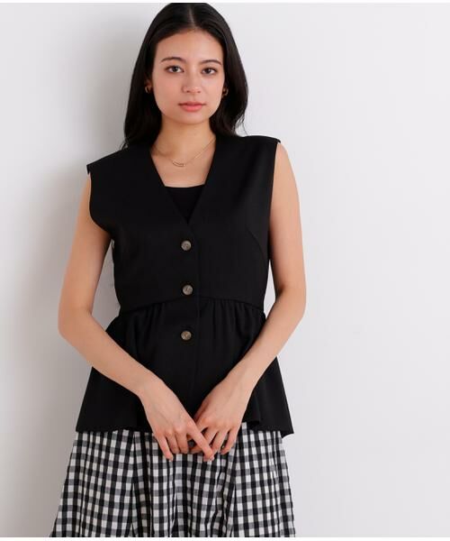 PINKY & DIANNE / ピンキーアンドダイアン シャツ・ブラウス | スラブ調ペプラムブラウス | 詳細2