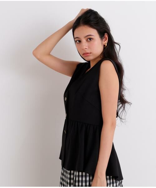 PINKY & DIANNE / ピンキーアンドダイアン シャツ・ブラウス | スラブ調ペプラムブラウス | 詳細3