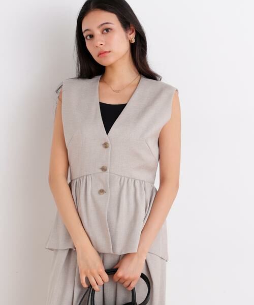 PINKY & DIANNE / ピンキーアンドダイアン シャツ・ブラウス | スラブ調ペプラムブラウス | 詳細10