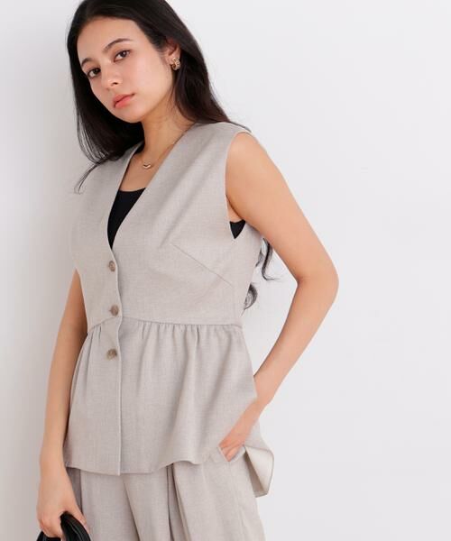 PINKY & DIANNE / ピンキーアンドダイアン シャツ・ブラウス | スラブ調ペプラムブラウス | 詳細11