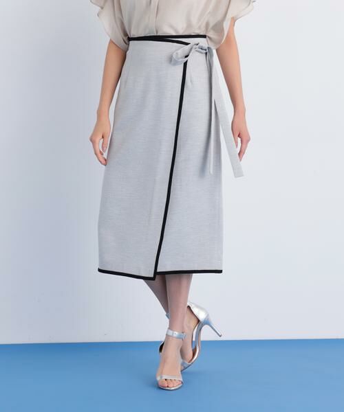 PINKY & DIANNE / ピンキーアンドダイアン スカート | バイカラーラップスカート(グレー)