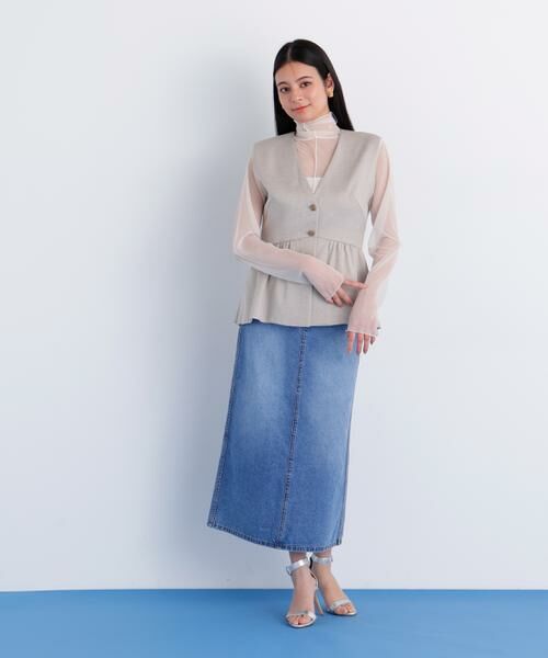 PINKY & DIANNE / ピンキーアンドダイアン スカート | デニムマキシＡラインスカート | 詳細4