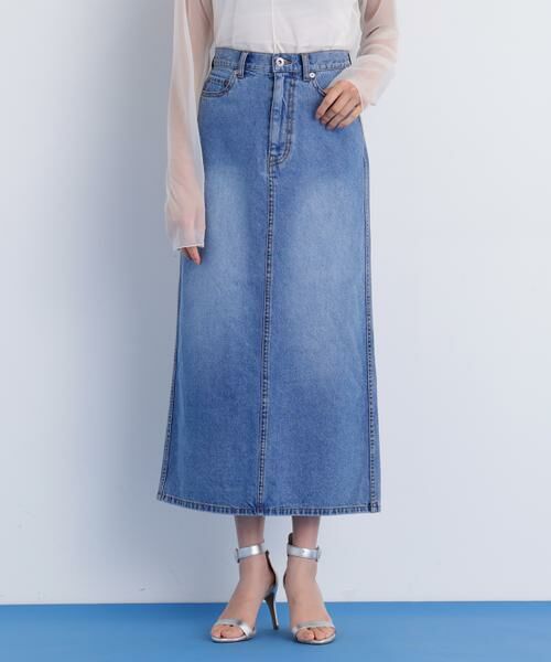 PINKY & DIANNE / ピンキーアンドダイアン スカート | デニムマキシＡラインスカート（ブルー）