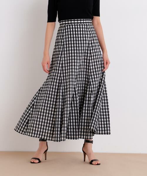 PINKY & DIANNE / ピンキーアンドダイアン スカート | シアーローンボリュームフレアースカート（チェック1）