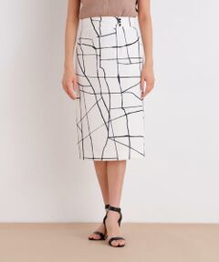 ラインプリントタックスカート