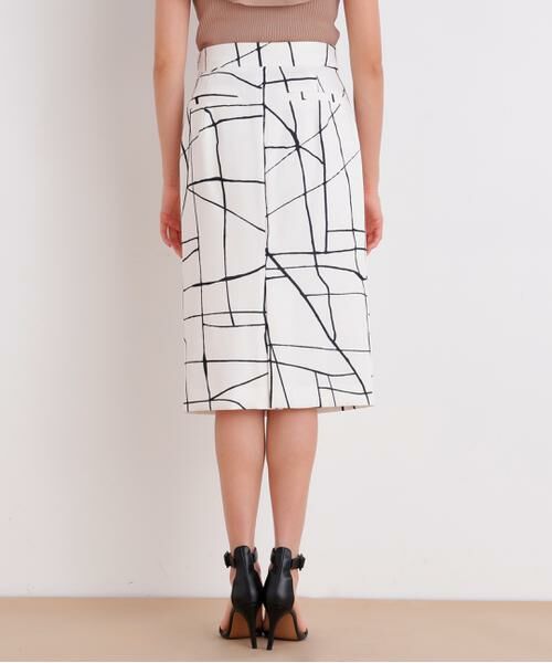 PINKY & DIANNE / ピンキーアンドダイアン スカート | ラインプリントタックスカート | 詳細6