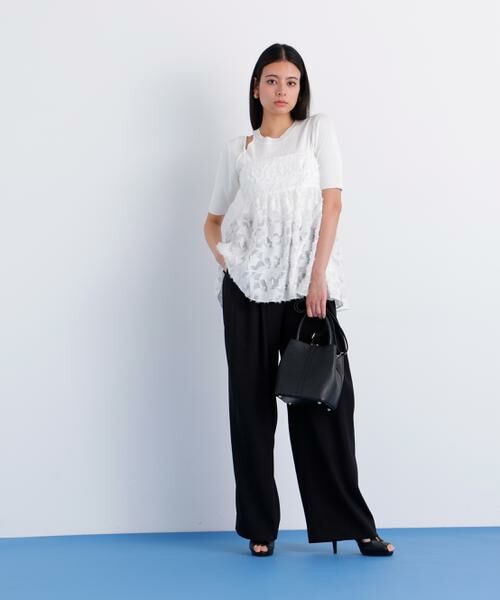 PINKY & DIANNE / ピンキーアンドダイアン パンツ | スラブ調ウエストタックパンツ | 詳細6