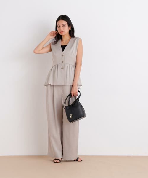 PINKY & DIANNE / ピンキーアンドダイアン パンツ | スラブ調ウエストタックパンツ | 詳細14