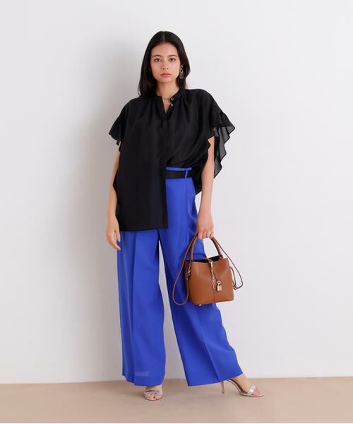 PINKY & DIANNE / ピンキーアンドダイアン パンツ | ラップウエストシアーワイドパンツ | 詳細4