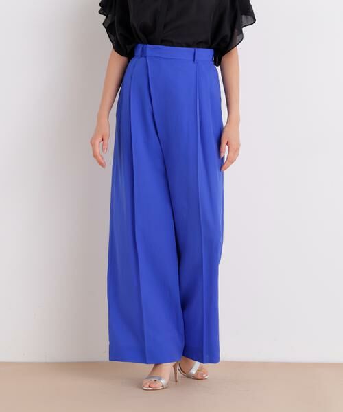 PINKY & DIANNE / ピンキーアンドダイアン パンツ | ラップウエストシアーワイドパンツ（ブルー）