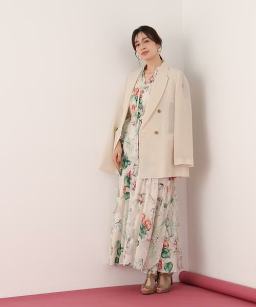 PINKY & DIANNE / ピンキーアンドダイアン ミニ丈・ひざ丈ワンピース | ボタニカルアートプリントワンピース | 詳細4