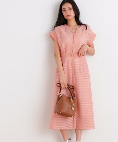 PINKY & DIANNE / ピンキーアンドダイアン ミニ丈・ひざ丈ワンピース | メッシュッレースコンビワンピース | 詳細3