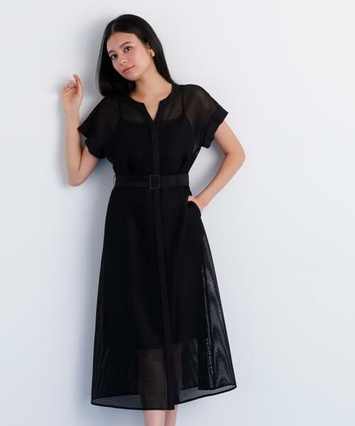 PINKY & DIANNE / ピンキーアンドダイアン ミニ丈・ひざ丈ワンピース | メッシュッレースコンビワンピース | 詳細9