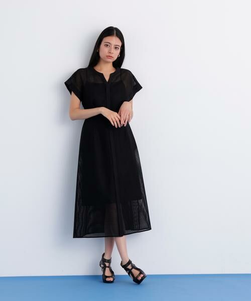 PINKY & DIANNE / ピンキーアンドダイアン ミニ丈・ひざ丈ワンピース | メッシュッレースコンビワンピース | 詳細10