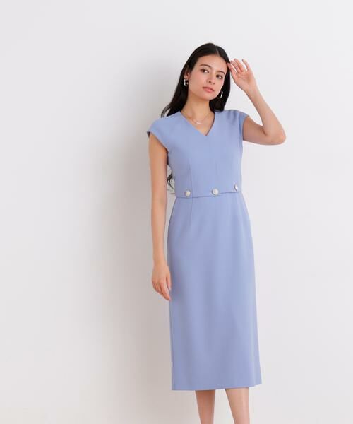 PINKY & DIANNE / ピンキーアンドダイアン ミニ丈・ひざ丈ワンピース | ボタンアクセントワンピース | 詳細1