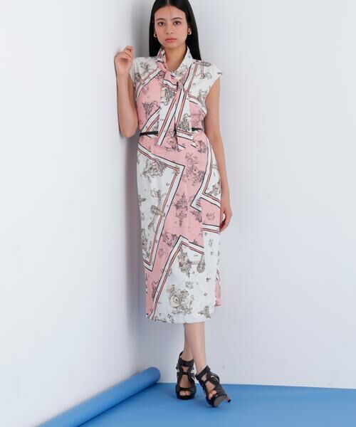 PINKY & DIANNE / ピンキーアンドダイアン ミニ丈・ひざ丈ワンピース | バロックスカーフプリントワンピース | 詳細2