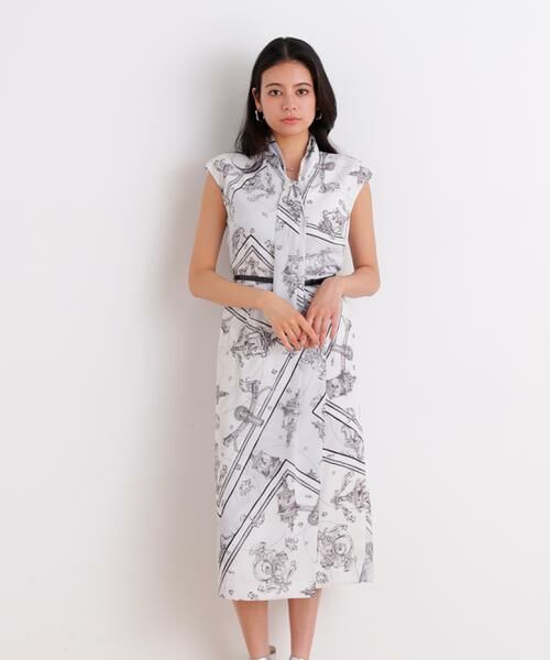 PINKY & DIANNE / ピンキーアンドダイアン ミニ丈・ひざ丈ワンピース | バロックスカーフプリントワンピース | 詳細10